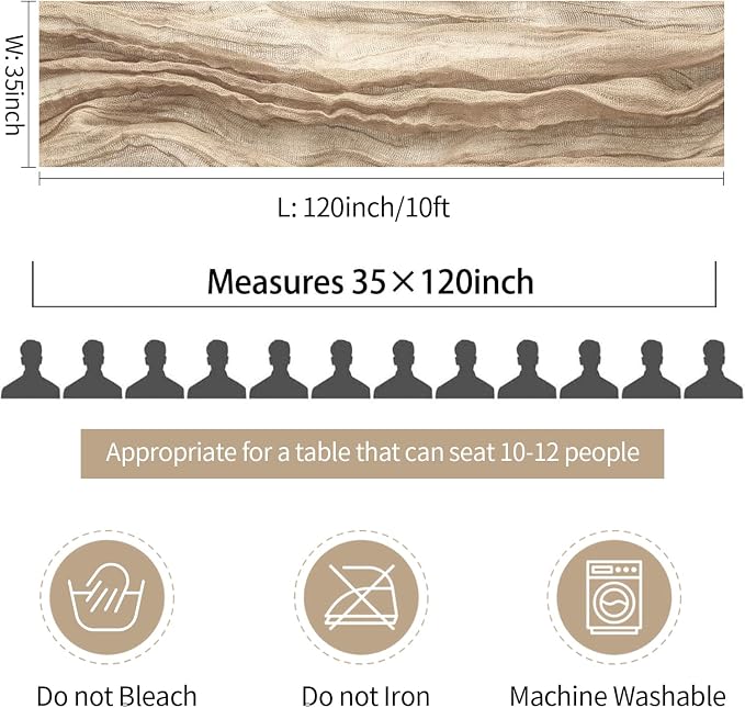 6 Pack Nude Cheesecloth Table Runner, 10ft Light Brown Gauze Cheese Cloth Table - Image 6