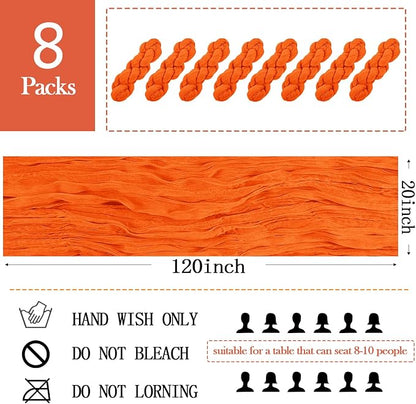 8 Pack Orange Cheesecloth Table Runner 20 x 120 inch Gauze Table Runners 10 FT - Image 2
