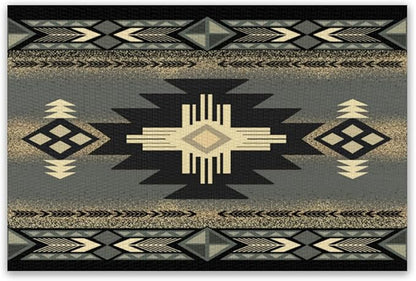 Aztec Southwest Placemats Rustic Tribal Geometric Decorative Table Mat Antique Native Heat Resistant Place Mats for Dining Kitchen Party Holiday Decor 12x18Inch Set of 6