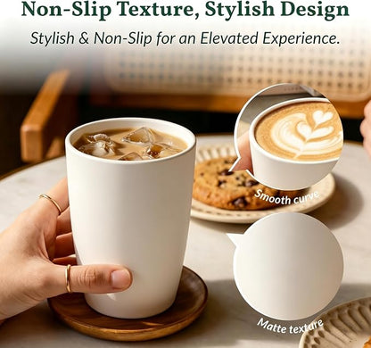 Homienly Wheat Straw Cups 12oz Unbreakable & Easy to Clean Cups Reusable - Image 3