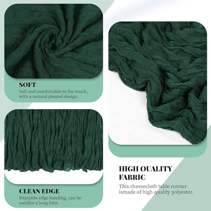6 Pack Emerald Green Cheesecloth Table Runner, 17 x 108 Inch, Gauze Cheese - Image 4
