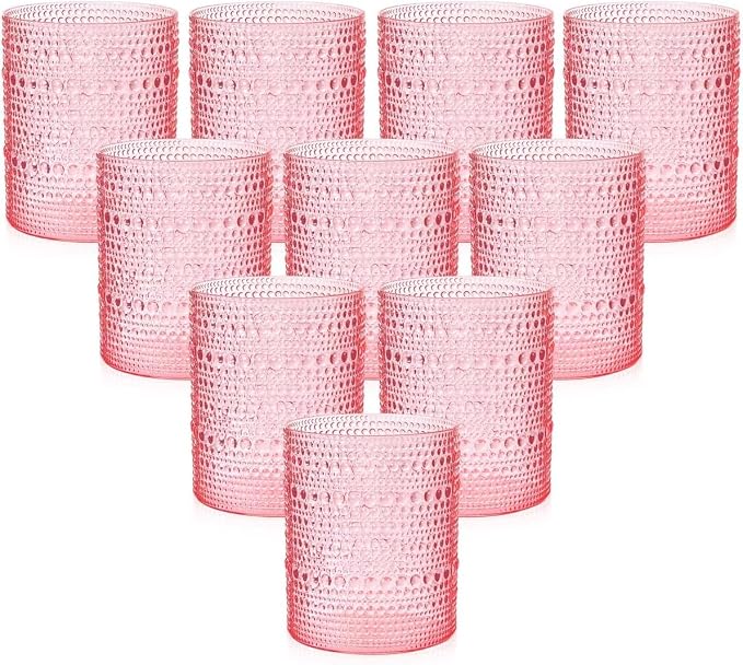 YOUBET 24PCS Pink Plastic Drinking Glasses by YOUBET