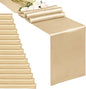 20-Pack Champagne 12 x 108 inches Long Premium Satin Table Runner | Wedding by REWOMC