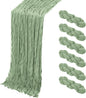 6 Pack Sage Green Cheesecloth Table Runner, 17 x 108 Inch, Gauze Cheese Cloth by Yorcari