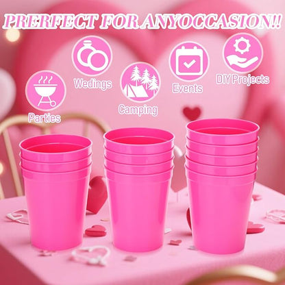 Yungyan 50 Pack 16 oz Stadium Cups Reusable Plastic Cups Blank Drink Stadium - Image 4