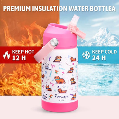 rockpapa 14 oz Kids Insulated Water Bottle，Stainless Steel Toddler Cups - Image 3