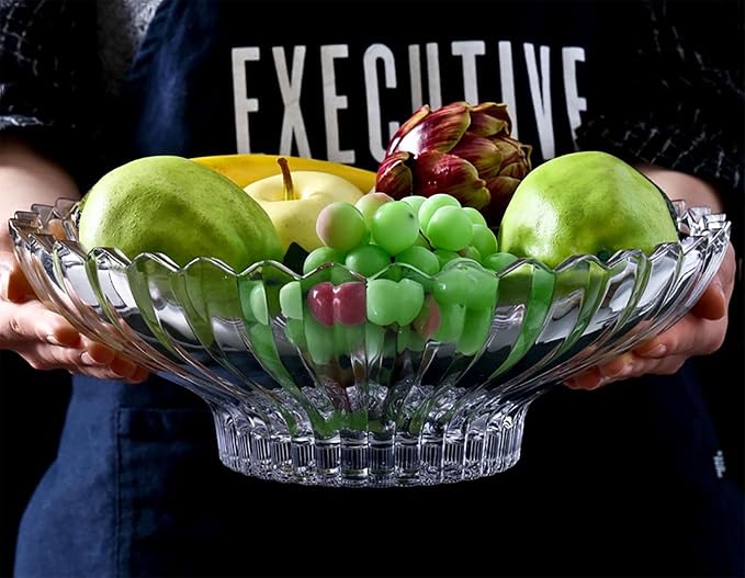 Extra Large Glass Fruit Bowl or Decorative Bowl, Center Bowl，Used - Image 4