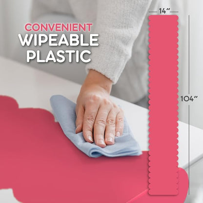 Hot Pink Scallop Table Runner, Disposable Plastic, 5 Pack - Image 6