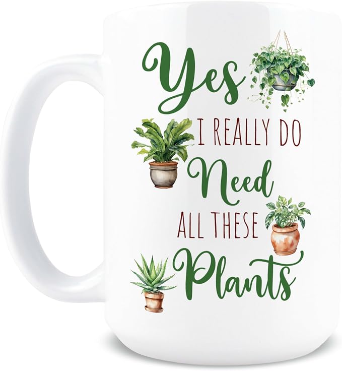 Hogg Yes I Really Do Need All These Plants Mug, 15 oz Ceramic Gardener Coffee - Image 2