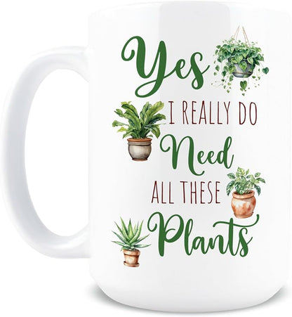 Hogg Yes I Really Do Need All These Plants Mug, 15 oz Ceramic Gardener Coffee - Image 2