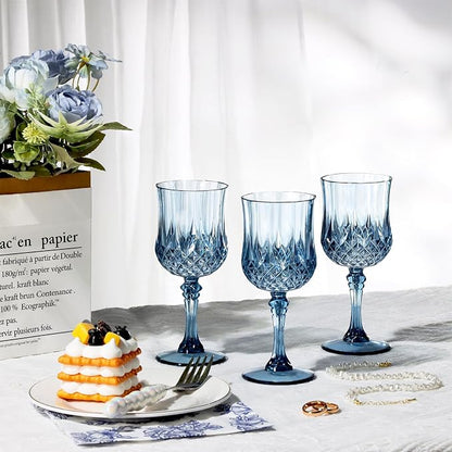 XUWAIDSGN 7oz Plastic Vintage Wine Glasses Drinking Glasses Unbreakable Wedding - Image 6