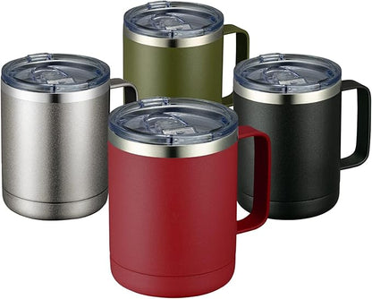 MEWAY 12oz Coffee Mug With Handle 4 Pack Bulk, Stainless Steel Insulated Travel by MEWAY