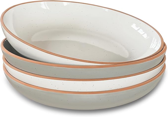 Mora Ceramic Large Pasta Bowls 30oz, etc Plate/Wide Bowl by MORA