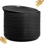LIYH 20 Pcs Wheat Straw Black Plastic Plates - 9 Inch Unbreakable Dinner Plate Reusable, Dishwasher & Microwave Safe, Camping Outdoor Plates