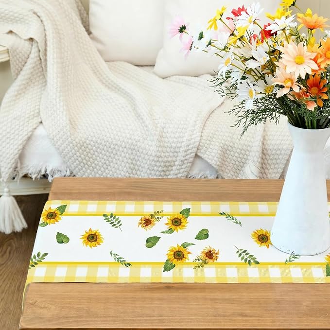 Sunflowers Summer Table Runner 13x90 Inch, Kitchen Dining Table Decoration - Image 9