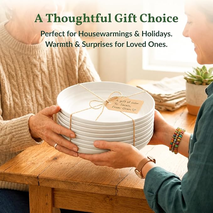 Wheat Straw Plates Set of 8 Unbreakable Microwave and Dishwasher Safe Plates - Image 8