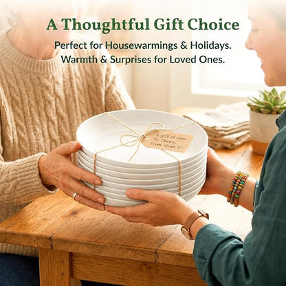 Wheat Straw Plates Set of 8 Unbreakable Microwave and Dishwasher Safe Plates - Image 8