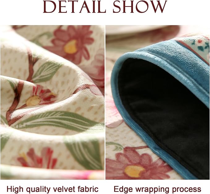 Patdrea Designer Elegant Velvet Table Runner, Colorful Floral Pattern, - Image 5