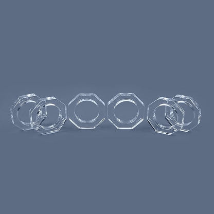 ALPHA Living HOME Acrylic Napkin Rings Set of 12 - Crystal Decorative Serviette Holders Ideal Décor for Weddings, Family Gatherings, Formal Dinners, Banquets & Everyday Dining (Transparent)