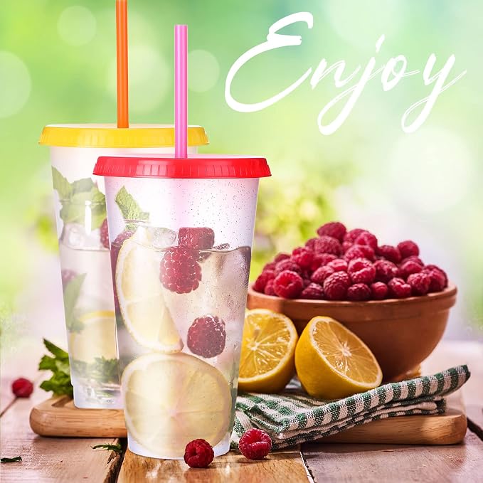 Honeydak 60 Pack Tumbler with Straw and Lid Bulk Glitter Plastic Cups Water - Image 2