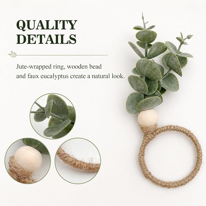 Set of 6 Rustic-Style Napkin Rings - Image 4