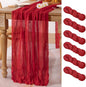 6 Pack Red Cheesecloth Table Runner 10ft Boho Gauze Annniversary Decor | by MLMC
