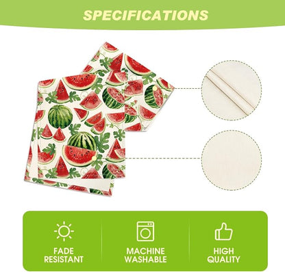 Artoid Mode Watermelon Leaves Fruit Spring Summer Table Runner, Seasonal - Image 5