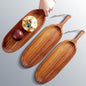 3PCS Heavy Wood Plates 16.5" Wooden Plates with Handl Reusable Dinner Plates Tableware Set of 3Acacia Solid Wood Plate Havry Wooden for Meat Steak Dessert Bread Unbreakable Classic Plate