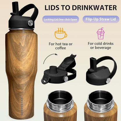 SENDESTAR 40oz Stainless Steel Water Bottle, Double Wall Vacuum Insulated Bottle - Image 5