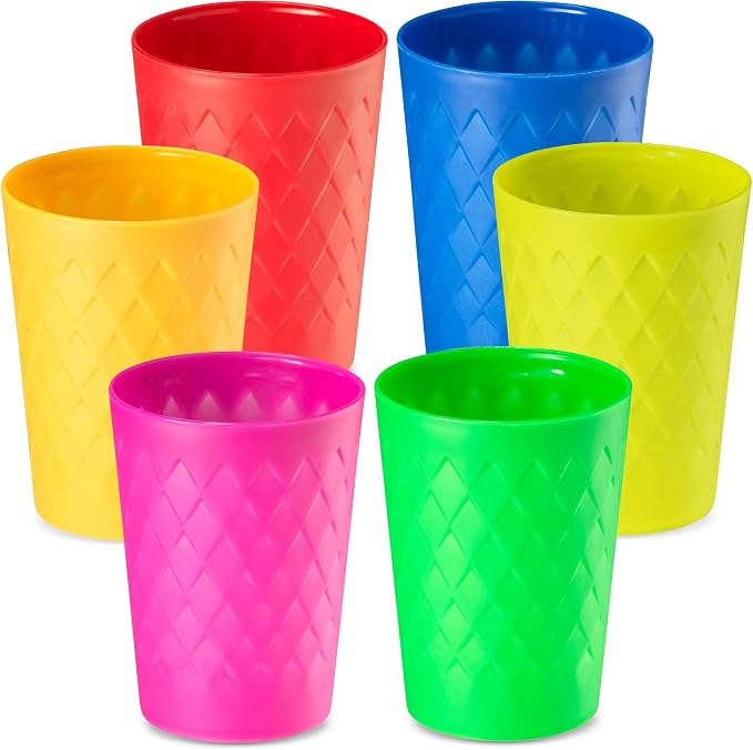 JoyServe Kids Plastic Tumblers, 10 oz Reusable Drinking Cups, Unbreakable by JoyServe