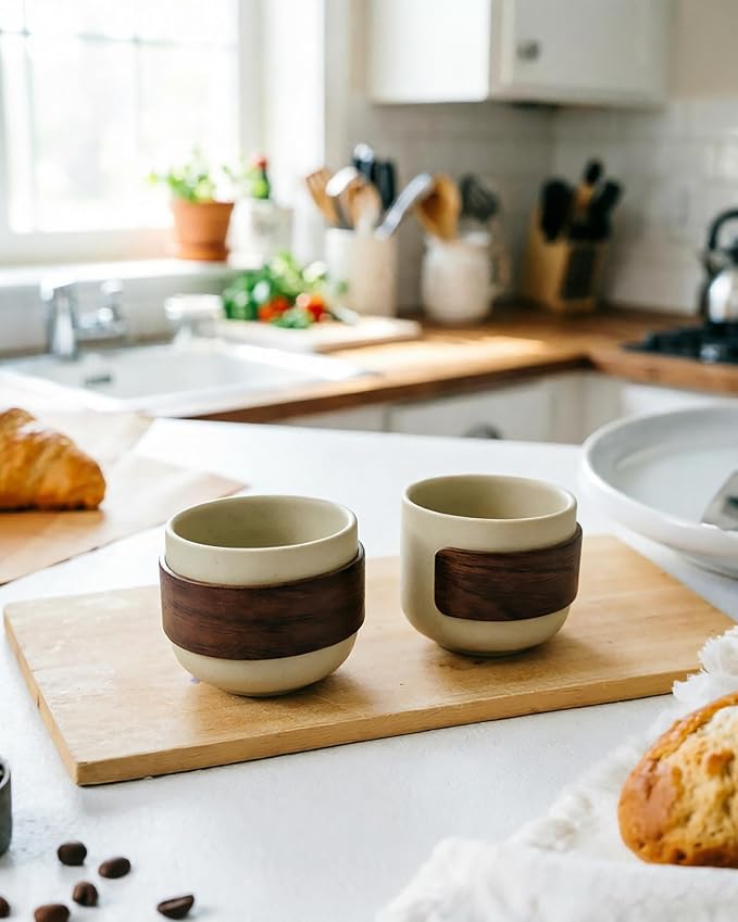 3 oz Ceramic Tea Cups, No Handle Espresso Cups, Small Coffee Shot Cups - Image 7