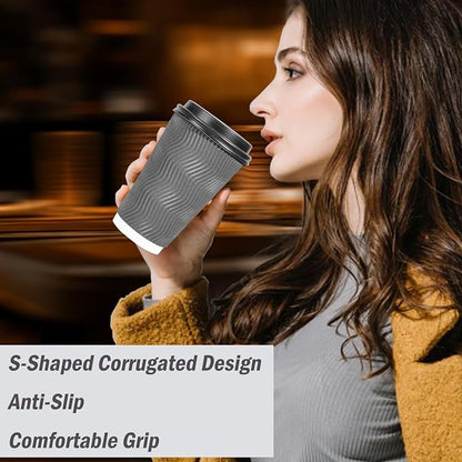 Lamosi 50 Pack 16 oz Insulated Disposable Coffee Cups - Image 4