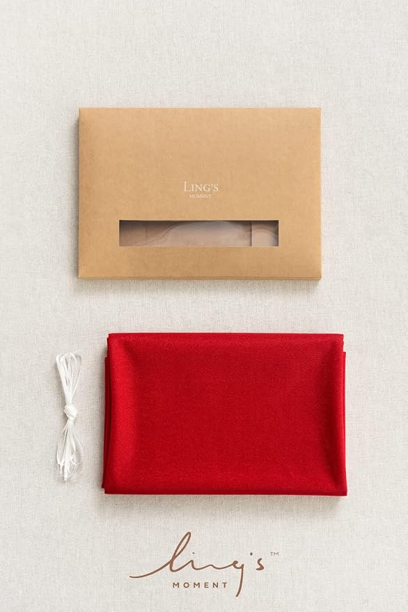Ling's Moment 14Ft Red Table Runner, Wedding Sheer Chiffon Table Runners | - Image 7