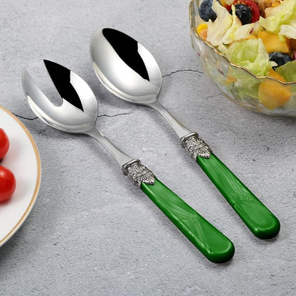 2-piece Salad Servers Stainless Steel Salad Serving Set Salad Fork and Spoon - Image 2