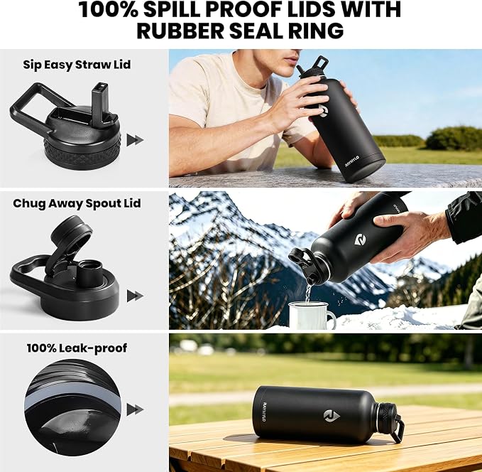RAYMYLO Insulated Water Bottle 87 oz, Triple Wall Vacuum Stainless Steel | - Image 3