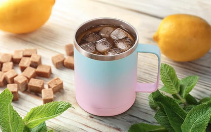MEWAY 12oz Coffee Mug With Handle and Sliding Lid, Stainless Steel Travel - Image 9