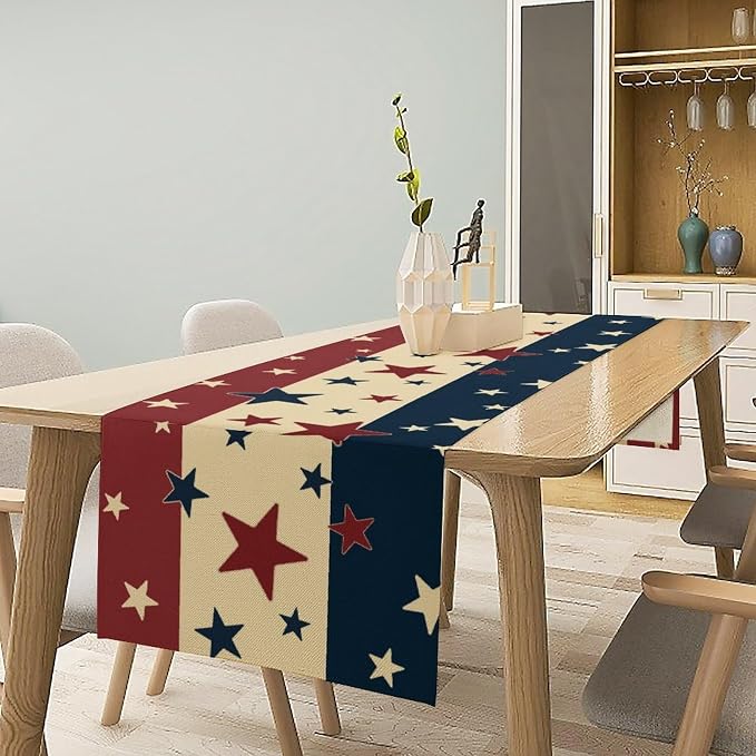 Memorial Day Table Runner, 4th of July American Patriotic Independence Day - Image 2