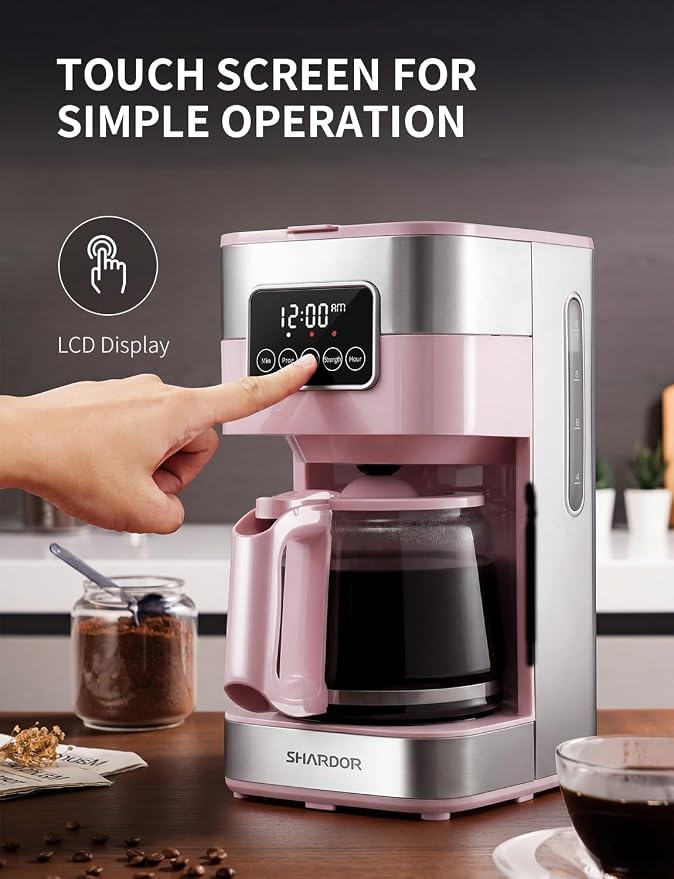 SHARDOR 10-Cup Programmable Coffee Maker, Regular & Strong Brew Drip Coffee - Image 2