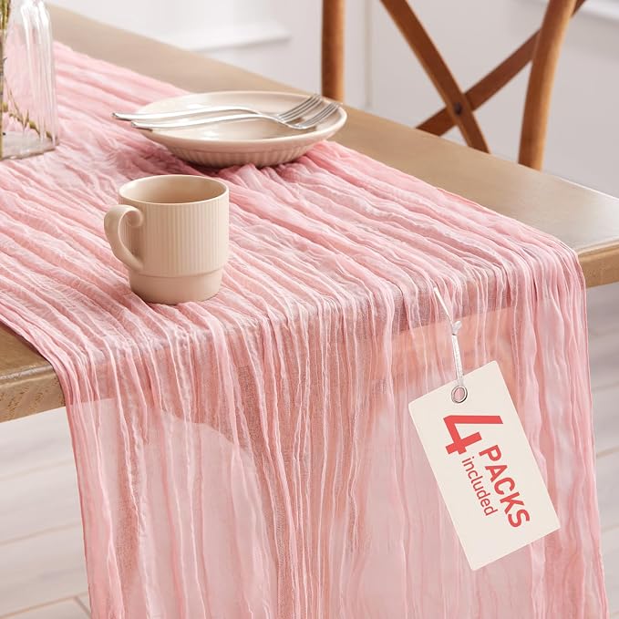 Pureegg 4-Pack Cheese Cloths Table Runner, Baby Shower, Wedding and Farmhouse by Pureegg