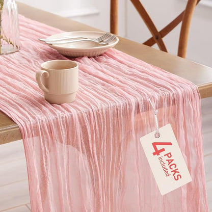 Pureegg 4-Pack Cheese Cloths Table Runner, Baby Shower, Wedding and Farmhouse by Pureegg