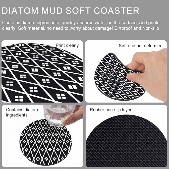 Minimalist Art Coasters Set of 6, Absorbent Coasters - Image 9