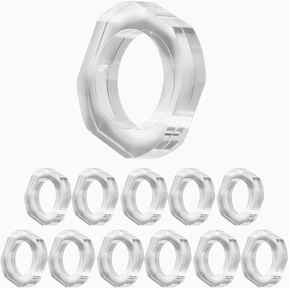 Clear Acrylic Napkin Rings, Bulk Set of 12, Table Settings | 2.25x2.25x0.5 in by CLEENTABLE