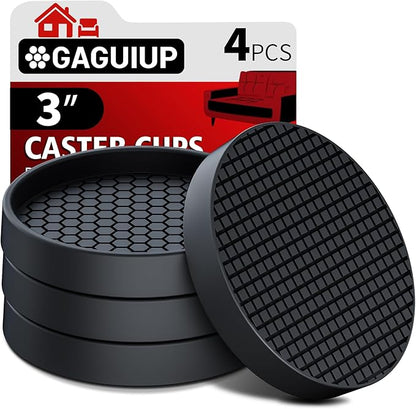 Non Slip Furniture Pads- 4PCS 3" Round Anti Skid Grippers Floor Protectors | by GAGUIUP