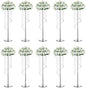 Nuptio Wedding Centerpieces Silver Vases: 10 Pcs 35.4in Tall Crystal Flower Vase Metal Flowers Stand for Party Tables Decorations - Elegant Bulk Weddings Decoration Table Chandelier Centerpiece stands