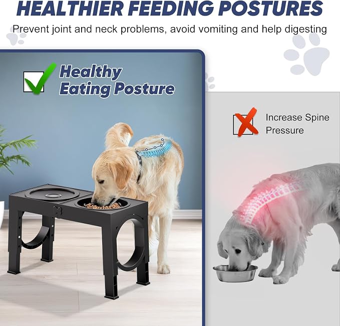 XIAZ Elevated Dog Bowls Large Breed Raised Dogs Bowl Stand Large/Medium Sized - Image 2