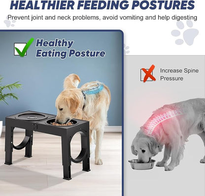 XIAZ Elevated Dog Bowls Large Breed Raised Dogs Bowl Stand Large/Medium Sized - Image 2