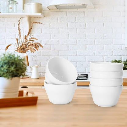 Patelai 12 Pcs 8 oz Porcelain Soup Cups Small White Dessert Bowls Broth Dip Cups - Image 6