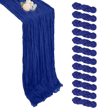 12 Pack Royal Blue Cheesecloth Table Runner 17 x 108 Inch | Boho Gauze Cheese by Pepmily
