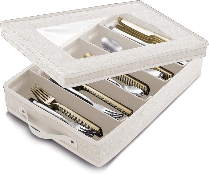 Flatware & Utensil Storage, Durable Silverware Storage Box by HearthHarbor