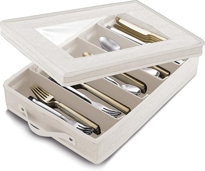 Flatware & Utensil Storage, Durable Silverware Storage Box by HearthHarbor